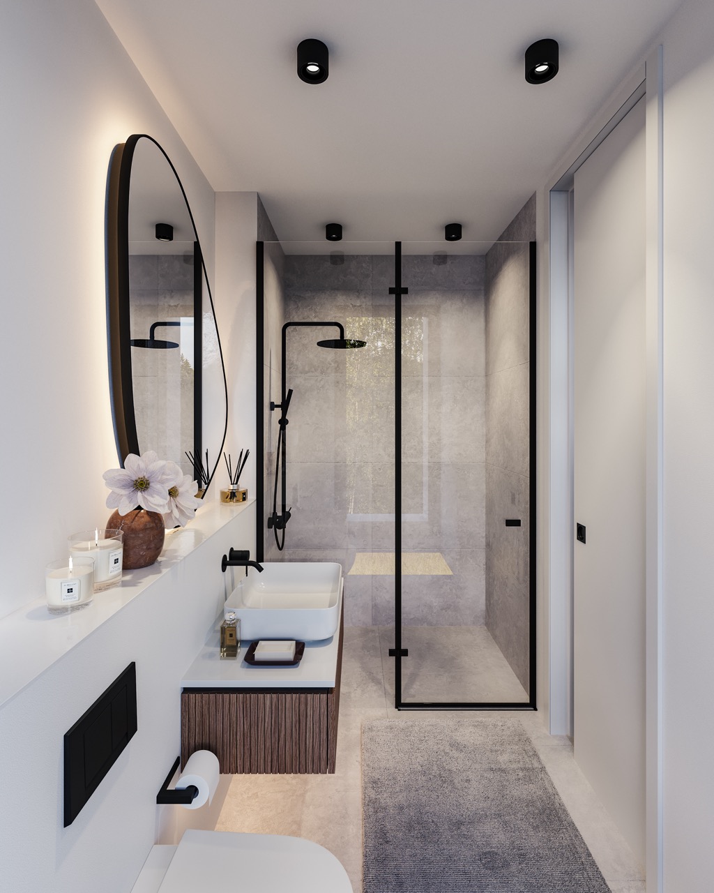 Badezimmer mit Walk-in-Dusche